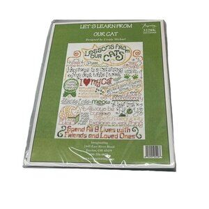 Imaginating Counted Cross Stitch Kit #3228 Let's Learn From Our Cat